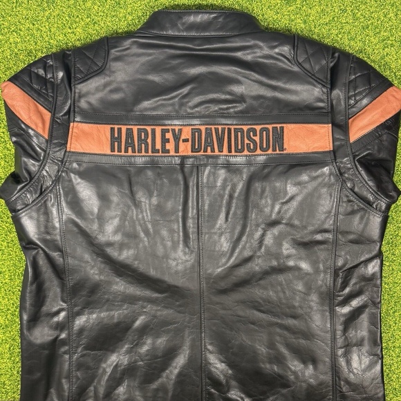 Harley Davidson Victory Sweep Size XXL Leather Jacket Black 98012-21VM **READ** - Picture 8 of 11